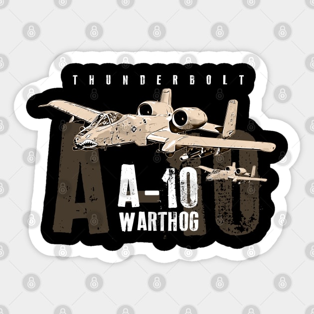 A-10 Warthog Thunderbolt Sticker by aeroloversclothing